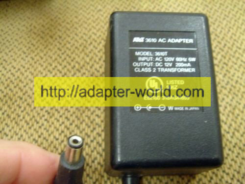 *100% Brand NEW* MODEL 3610T AT&T 12V 200mA AC/DC WALL WART POWER ADAPTER - Click Image to Close